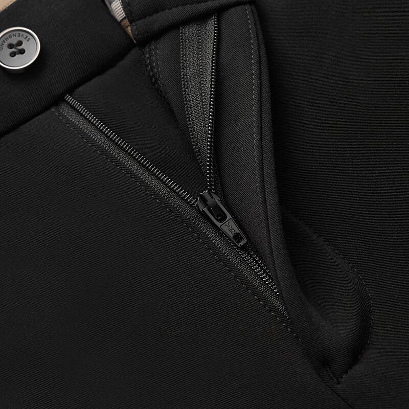 Septwolves Men's Lyocell Blend Brushed Straight-Leg Casual Trousers