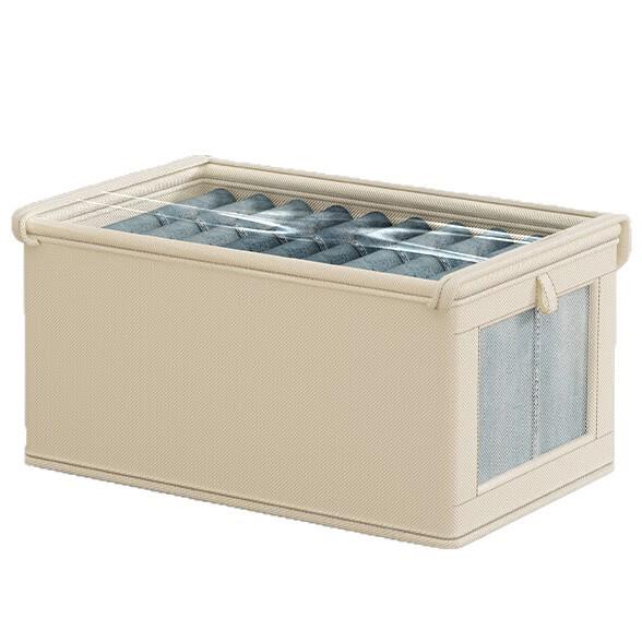 Oxford Cloth Wardrobe Storage Box with Lid and Transparent Window