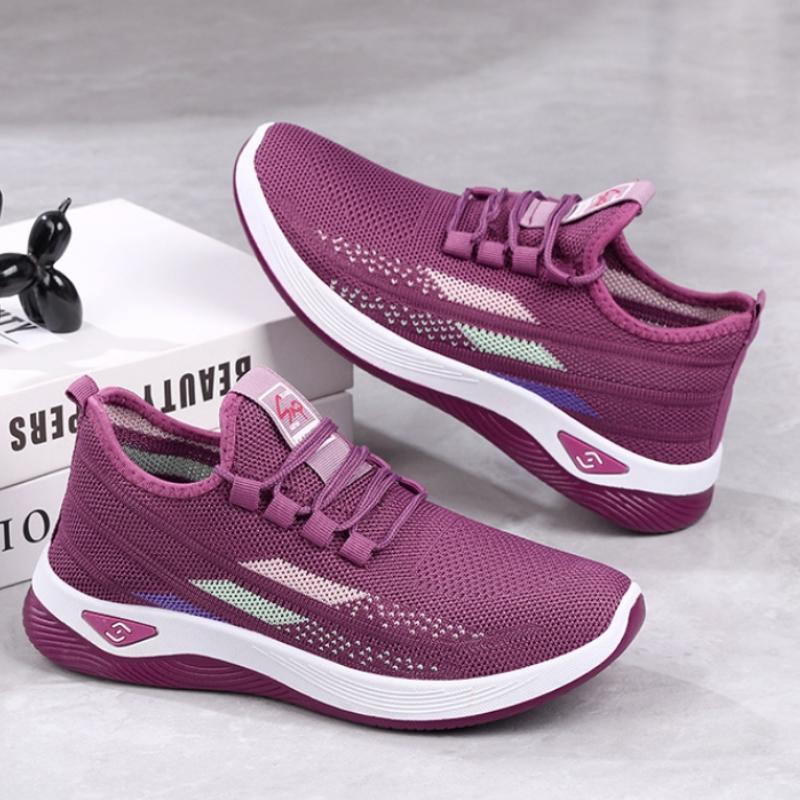 Damsneakers stickade vardagsskor andningsbara skor löparskor för vår och sommar