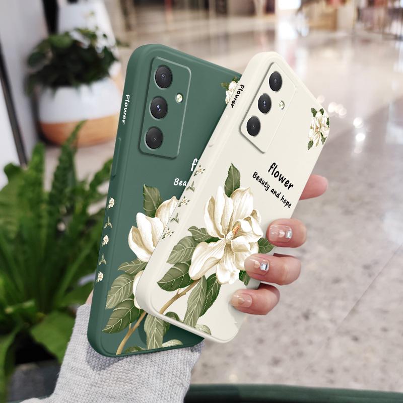 Magnolia Flowers Phone Case For Samsung Galaxy A37 A57 Liquid Silicone Cover