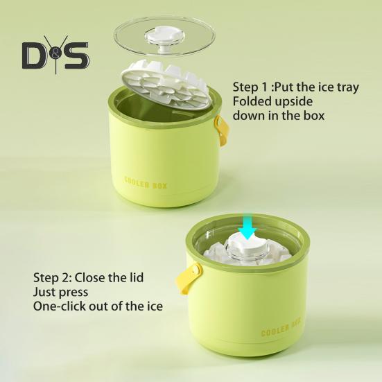 Ice Bucket Ice Cube Tray with Lid & Bin Efficient Ice Making Mold for Freezer Easy Release Reusable Ice Cube Maker for Drinks Coffee