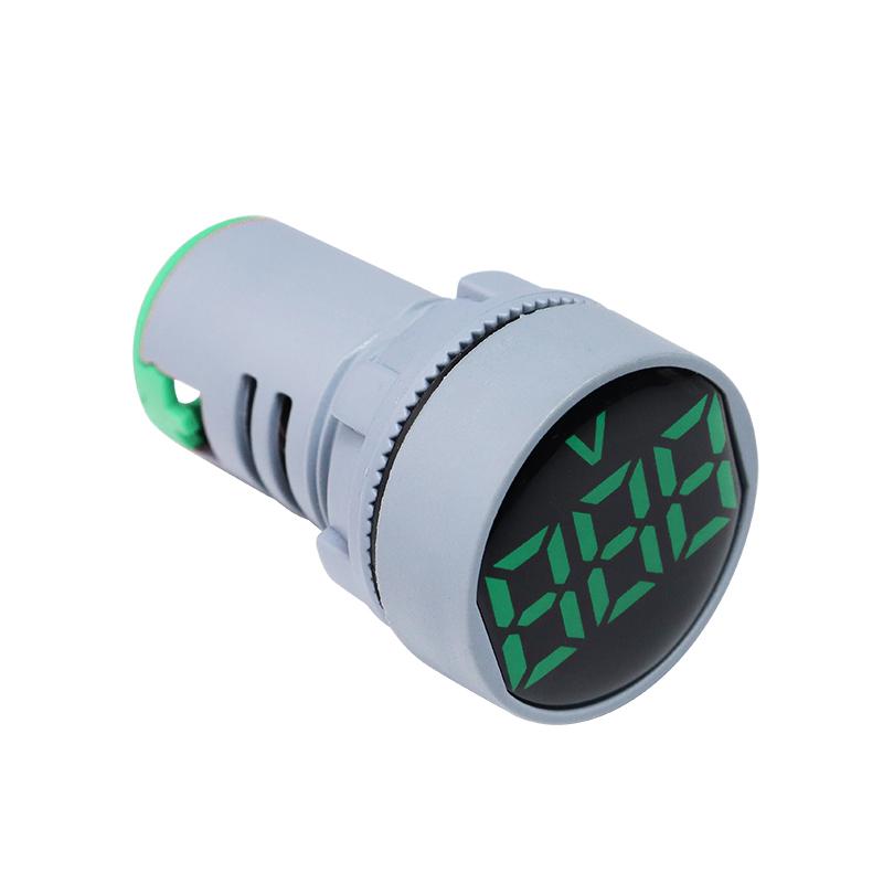 AC30-500V Voltmeter Square / Round Panel LED Digital Display Volt Meter AC 220V 22mm Opening Diameter Mini Voltage Tester Gauge