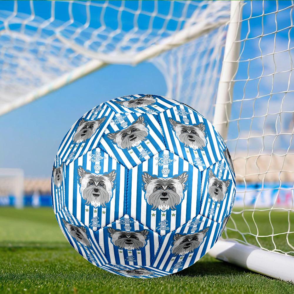 Yorkie Football Spirit Soccer Ball Size 5 Soccer Ball, Machine-stitched, Soft and Comfortable, Suitable for Training and Matches Fan Gift