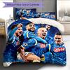 Napoli Football Team Pattern Bedding Home Decoration Birthday Gift (1 * Duvet Cover + 2 * Pillowcase, Without Core)
