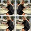 Cotton T Shirt For Women With Letter Print Stylish Oversize Casual Summer Wear