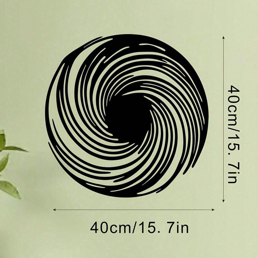 Modern Black Hole Metal Wall Art Spiral Illusion Abstract Geometric Sculpture Matte Black Designer Home Decor Gift