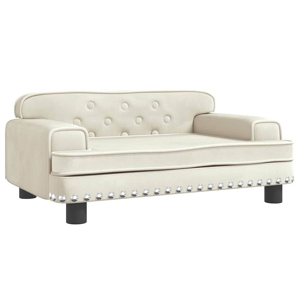 Kids Sofa Cream 70x45x30 Cm Velvet