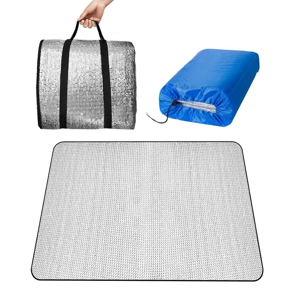 TIVCYI 5mm Silver Mat Aluminum Mat Thick Leisure Sheet Tent Mat X 200cm Winter Camping Camping Mat Waterproof Cold Protection Disaster X