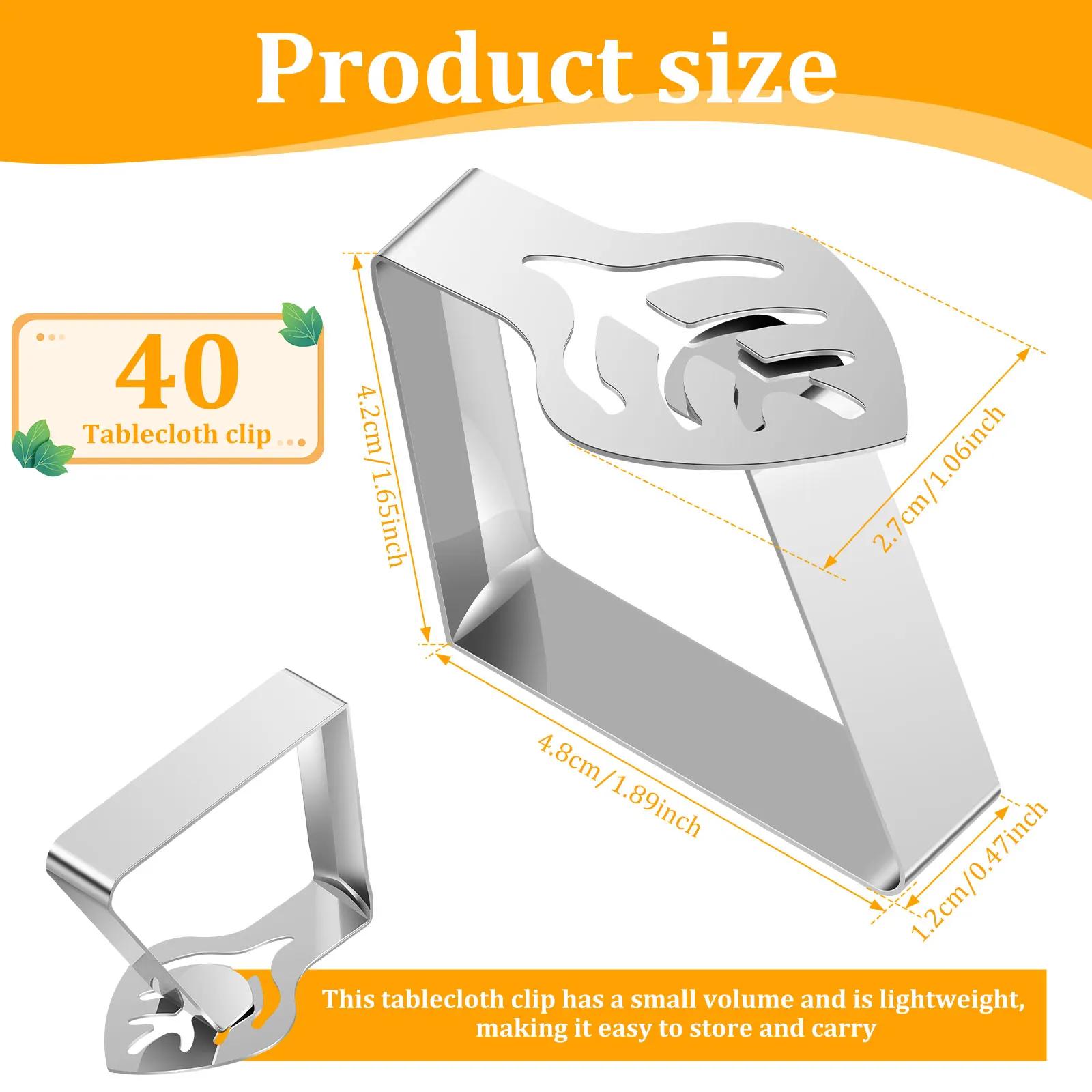 

40Pcs Tablecloth Clips Stainless Steel Leaf Shape Table Cloth Cover Clamps Portable Adjustable Tablecloth Holder Clips for Home