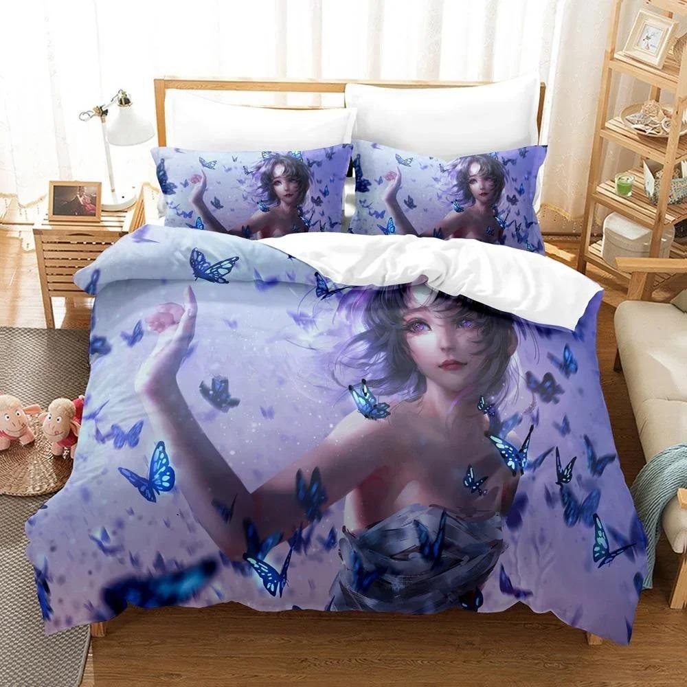 3D Printed Anime Bed Sheet Demon Slayer Bedding Set Single Twin Full Queen King Size Bed Set Adult Kid Bedroom Duvet Cover Sets