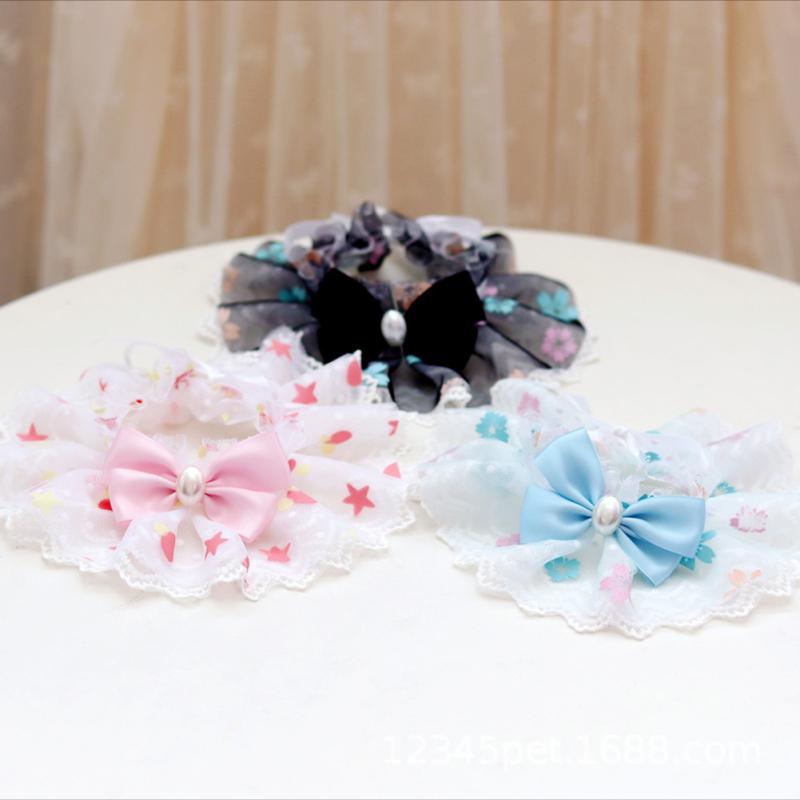 

Pet Saliva Towel Dog Cat Кружева Нагрудники с галстуком-бабочкой Украшение для ежедневной одежды Дни рождения Свадьбы Фотография