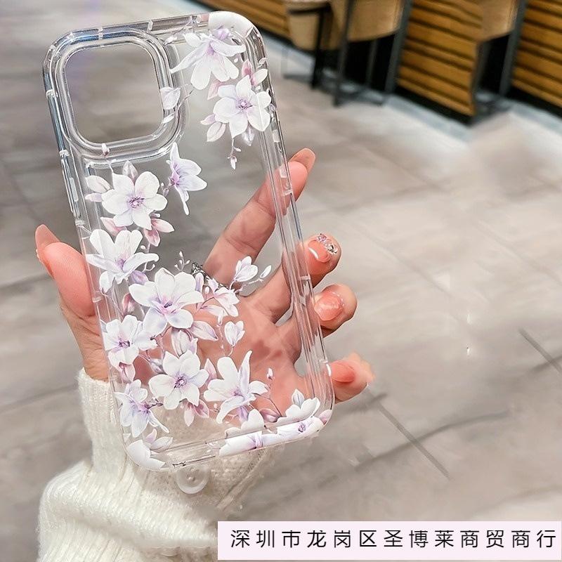 Elegant Ancient Style Floral iPhone 15 Case 14 Pro iPhone 13 Transparent 12 Female XS Max Shockproof 16 Soft Case