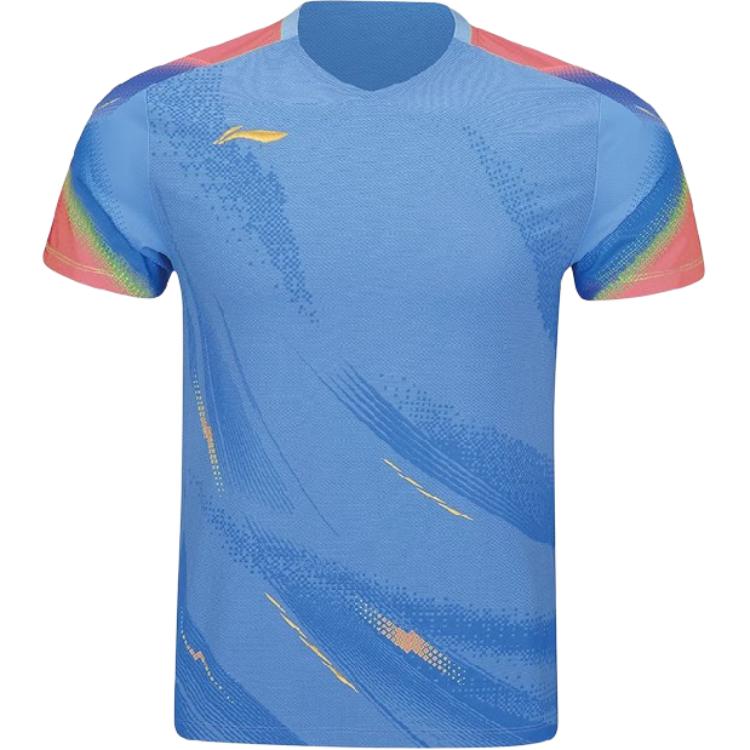 

Li-Ning Удобный Универсальный Простой Пуловер с V-образным вырезом Футболка с коротким рукавом для бадминтона Мужские топы AAYV163-5 L