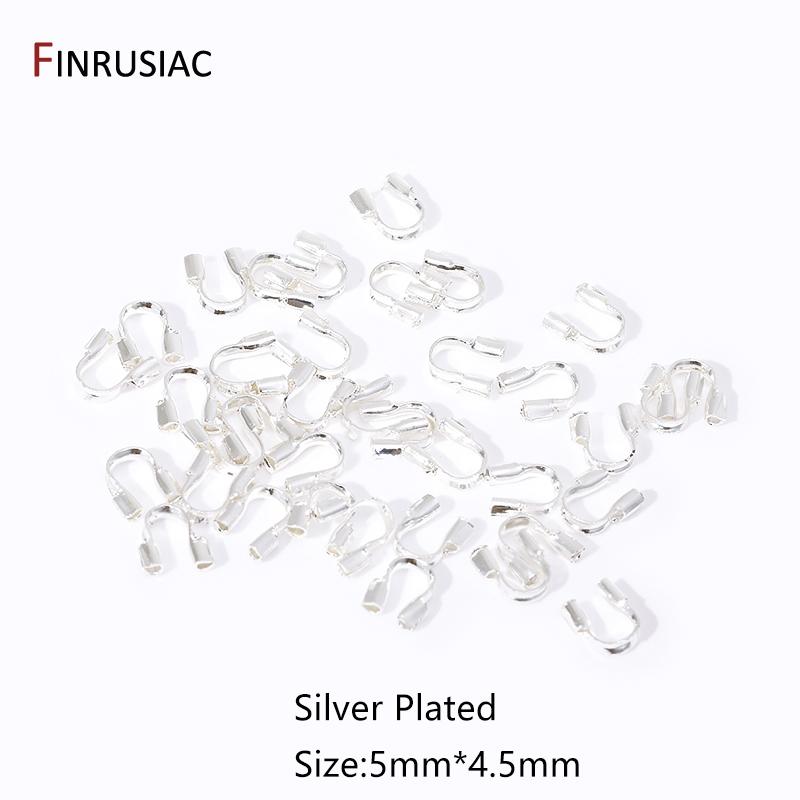 

50pcs 14/18K Gold Plated Brass Wire Guardian Wire Protectors Loops U Shape Clasps Connector For DIY Jewelry Making Findings 50 pieces