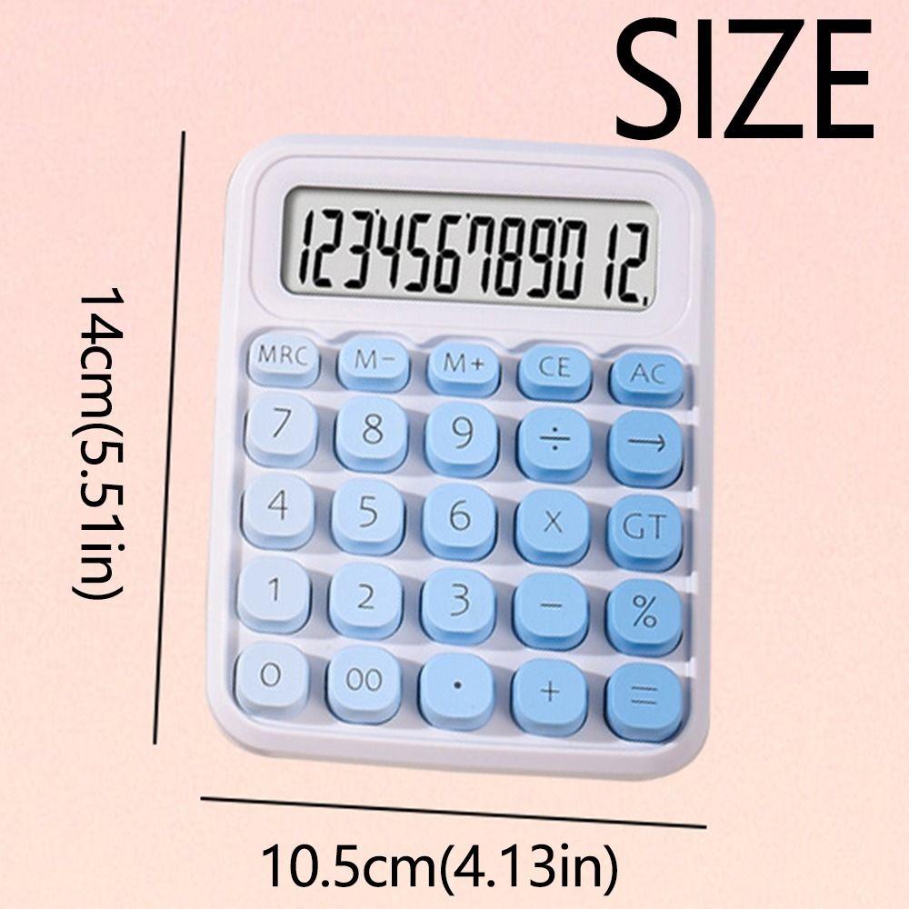 Cute 12 Digits Calculator Large LCD Display Candy Color Finance Calculator Portable Practical Student Calculator