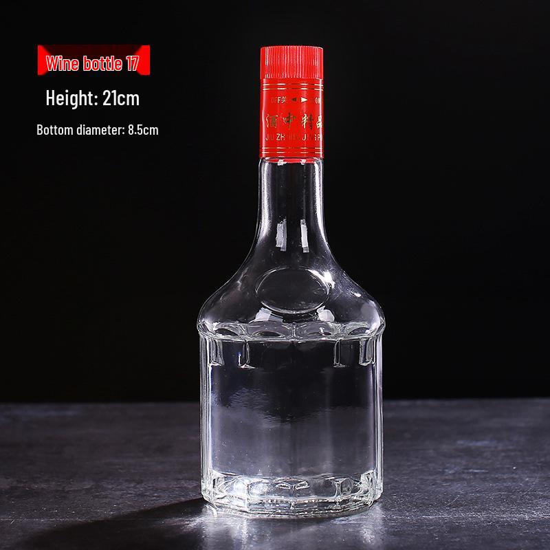 500ml Clear High-White Glass Wine Bottle, Decorative Empty Baijiu Bottle