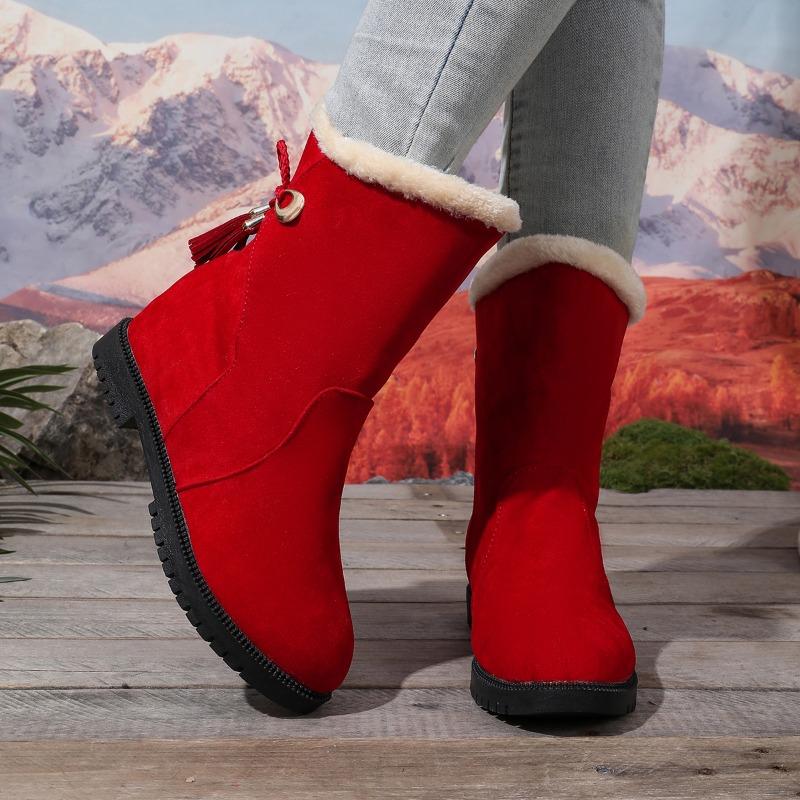 

Northeast Snow Boots Waterproof and Non-slip Women Winter 2026 New Fleece Thickened Warm Cotton Shoes Booties 35 красный