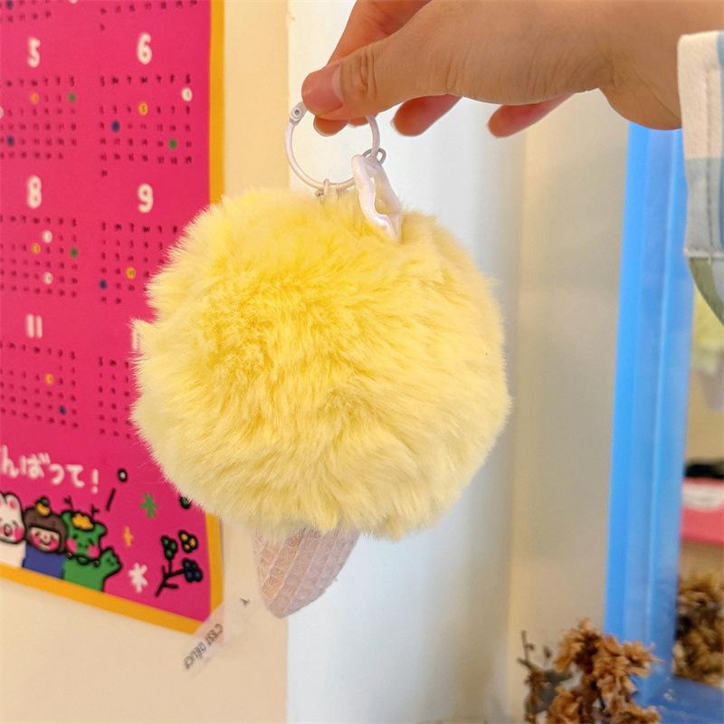 

Cone Ice Cream Keychain Plush Pendant Bag Accessories Toys Gifts Decoration жёлтый
