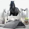 3D Photo Wallpaper Modern Art Black White Horse TV Background Wall Paper Mural Creative Living Room Bedroom Home Decor
