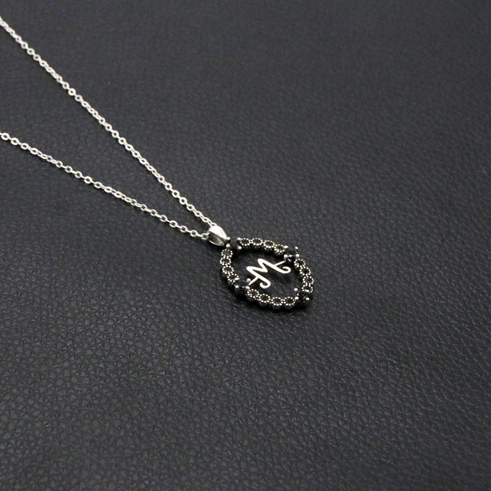 Family Addams The Letter M Necklace Jewelry Halloween Pendant Gifts