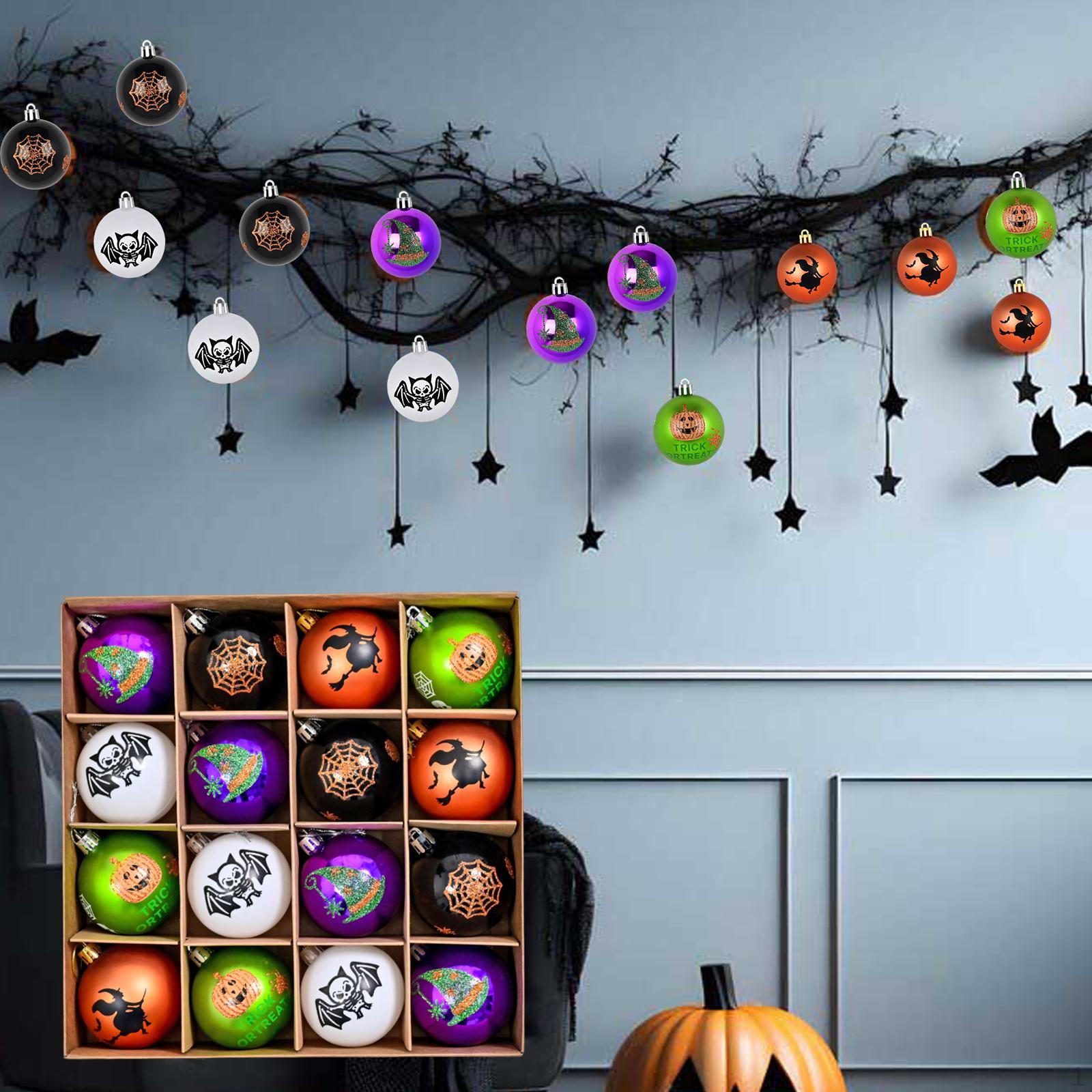 

16x Подвесные шары на Хэллоуин для деревьев 6 см Креативные украшения Тематическая вечеринка