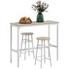 3-delat barbordsset med 2 pallar, industriellt barbord och pall, matbord och stol, ek