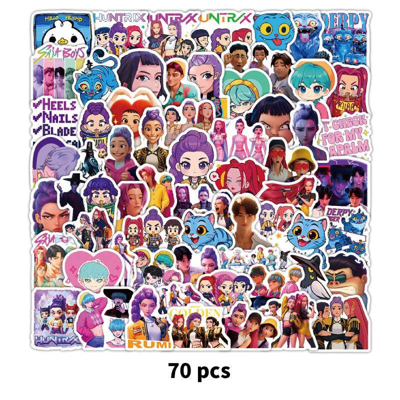 Hunter Girl Kpop Collectors Edition Water Bottle Stickers With Vibrant Printed Art For Teens