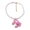 Stylish Crab Shaped Pendant Necklace Versatile Colors Trendy Jewellery Casual Beach Neckwear For Girls