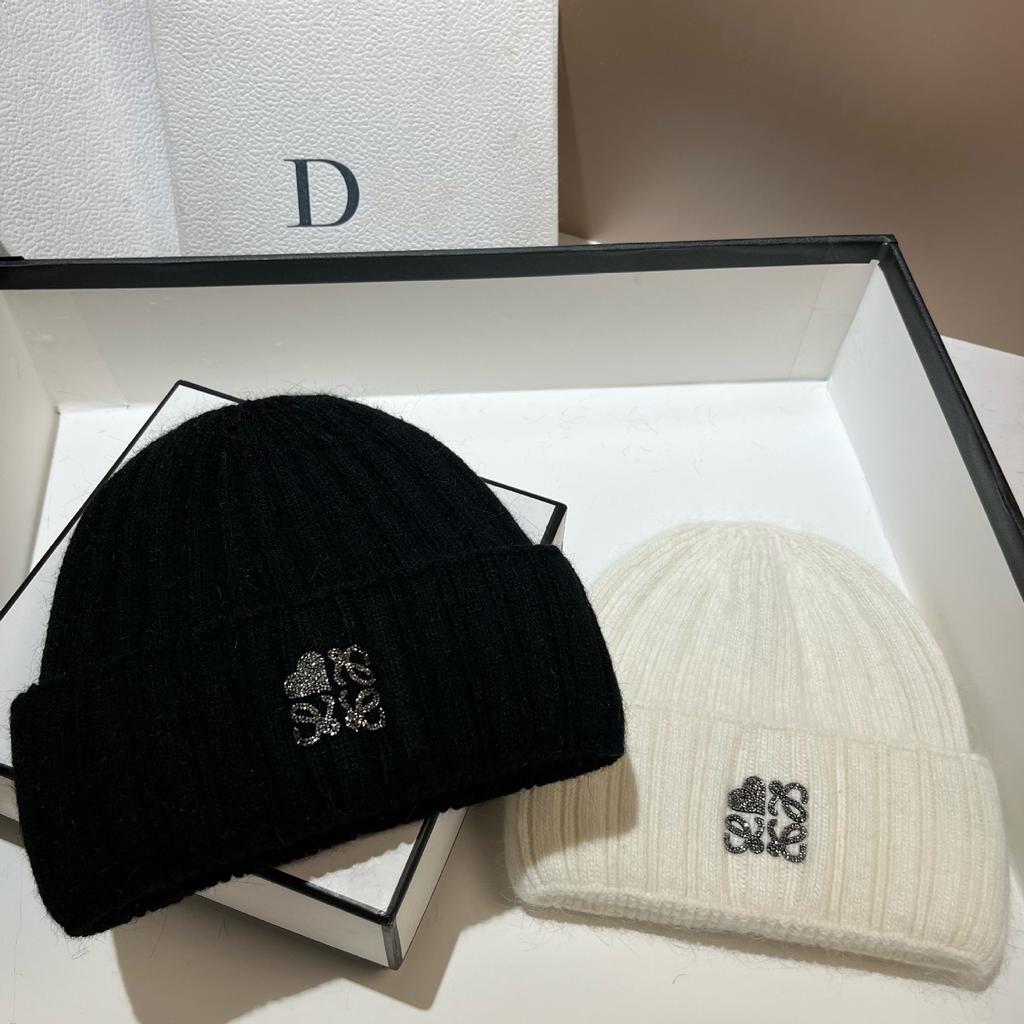 Paris Big-Name Love Rabbit Fur Knitted Hat Winter Simple Double Fold Edge Enlarged Ear Hat Nordic Cold Hat