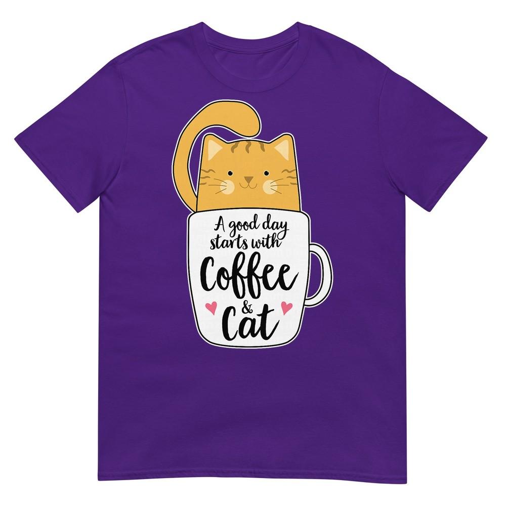 Funny Orange Cat Coffee Quote For Cat Mom Unisex TShirt
