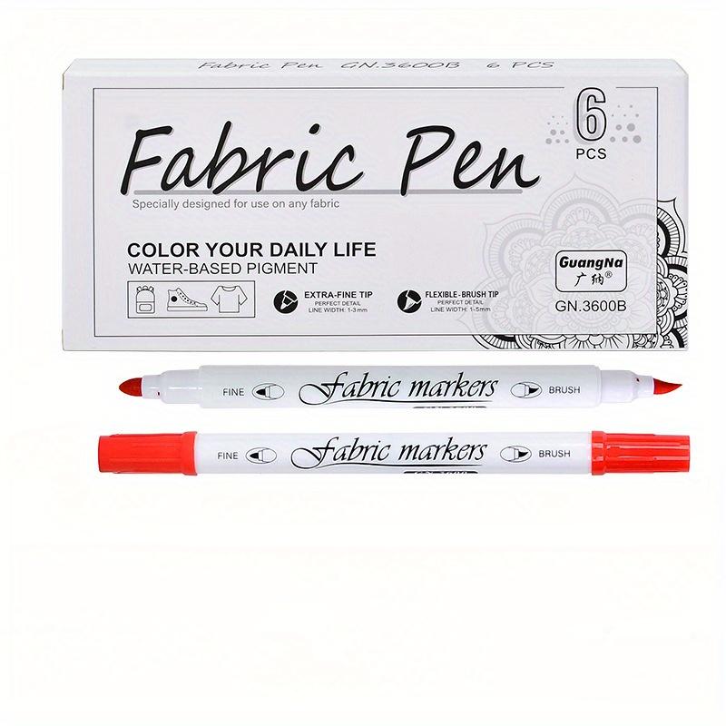 

6/12/24 шт. маркеры для ткани с двойным наконечником, перманентные художественные маркеры для футболок, одежды, кроссовок, холста, взрослых, письма, живописи 6pcs red