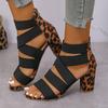 Mid-heel Sandals, Women's Shoes, New Summer Thick-heeled Back-zipped Pocket Shoes