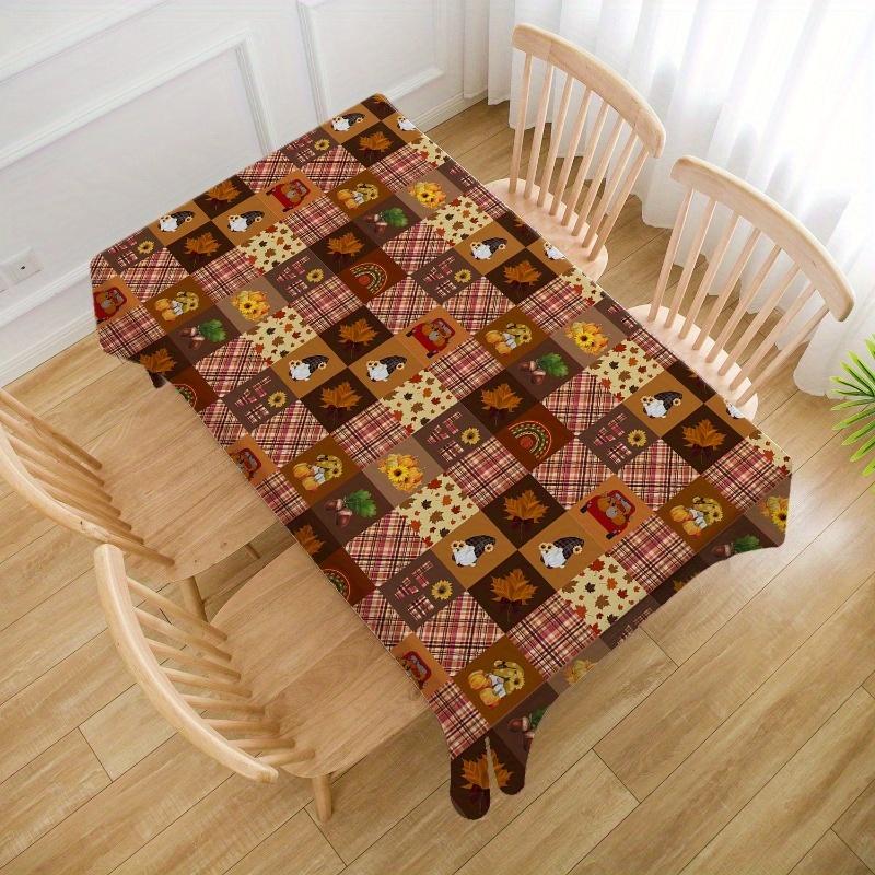 Autumn Harvest Rectangle Tablecloth for Table Decor Holiday Party Waterproof Reusable Table Cloth for Tables Kitchen Dining