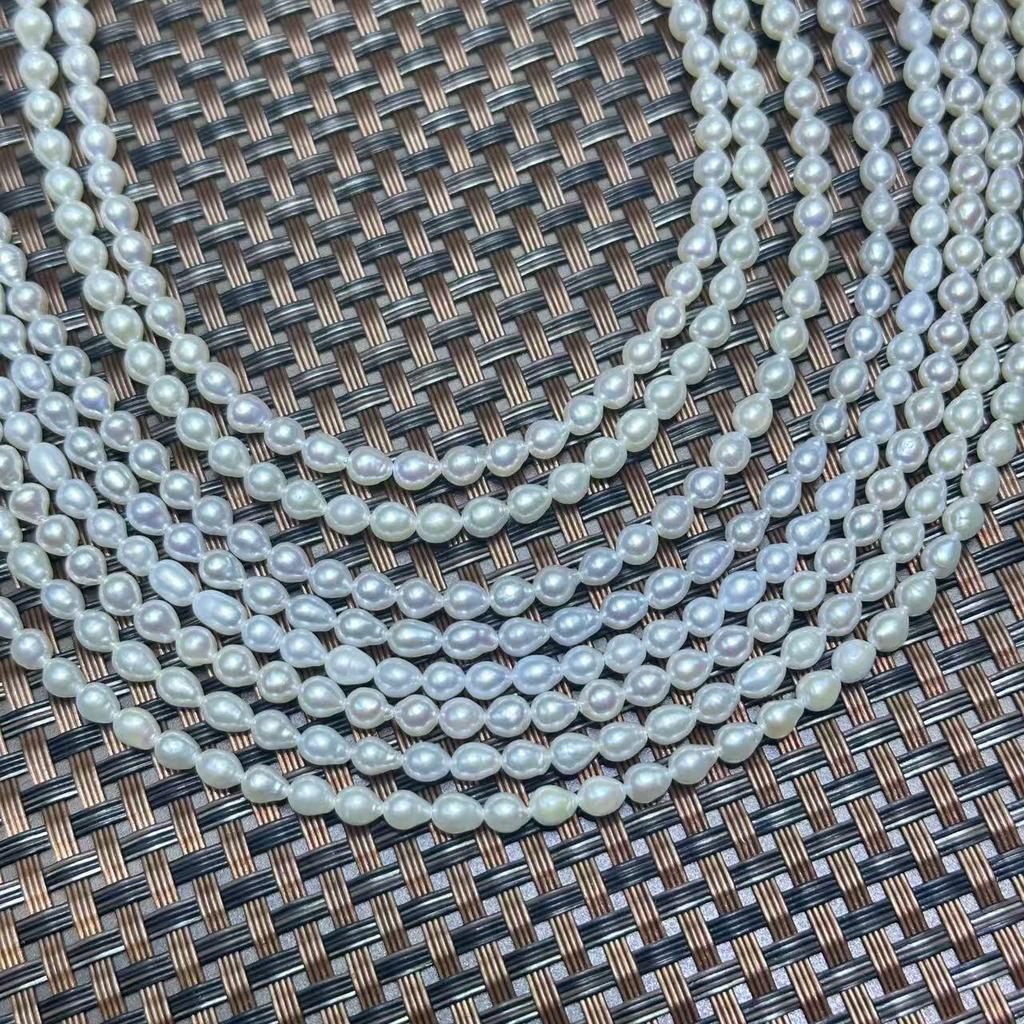 Freshwater Akoya Seed Bead Necklace 2-6mm Strong Luster Keshi Semi-Finished DIY Pearl Jewelry