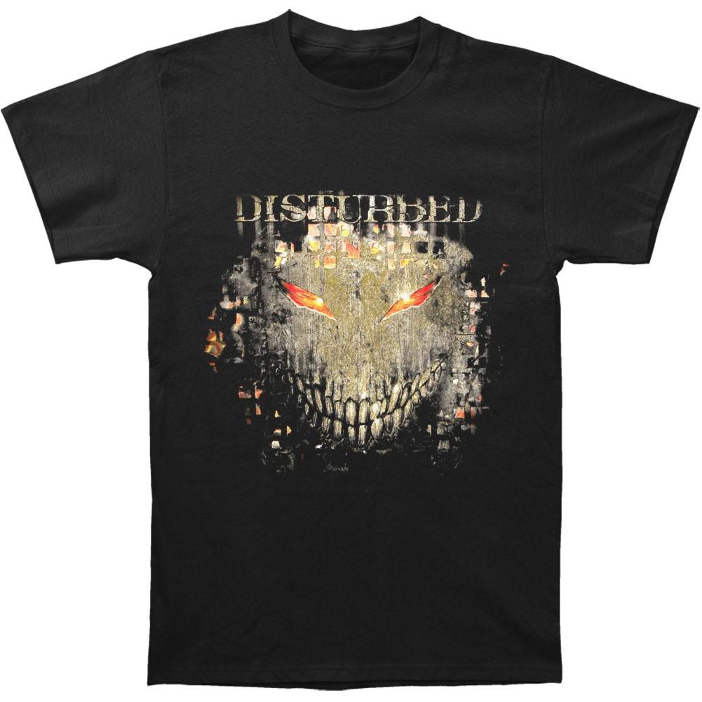 Men s Disturbed Fire Behind T-shirt Small Black L