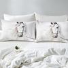 White Horse Down Quilt Set, Wild Animal Quilt Cover, Comfortable Bedding Three-Piece Set