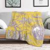 New Yellow Toile de Jouy Throw Blanket Stylish Couch Blanket for Home Living Room
