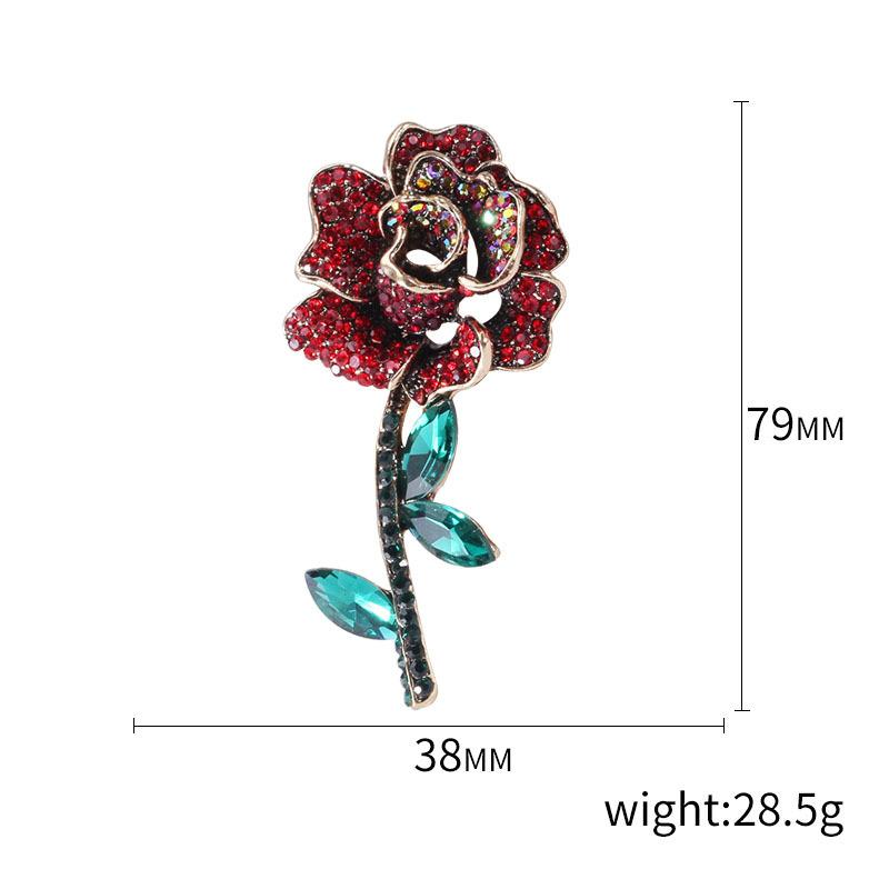 Strass-Rosenbrosche, Hochwertiger Einfacher Schmuck mit Temperament, Elegante Accessoires, Anti-Licht Kragenstift