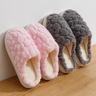 New Winter Fluffy Shoes Women Cotton Slippers Cute Thick Sole Warm Slides Men Female Couple House Indoor Plush Flat Shoes