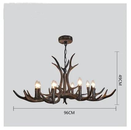 Retro Style Antler Resin With Lampshade Chandelier For Living Room Dining Room Sweep Gold Spray Paint Indoor Modern Home Decor