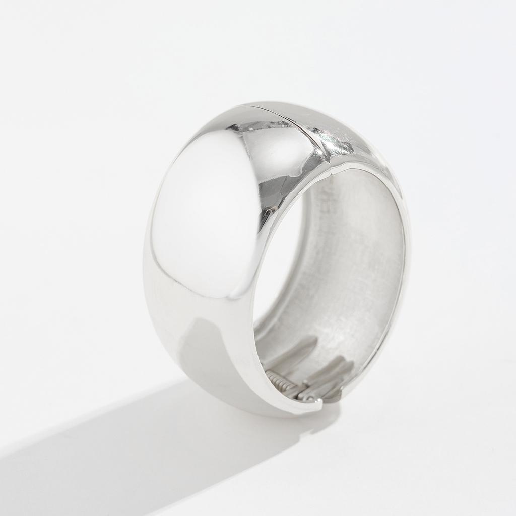 DIEZI Exaggerated Chunky Cuff Wide Bangles Punk Geometric Imitation Pearl Gold Color Heavy Metal Bangles For Women Men Bracelets