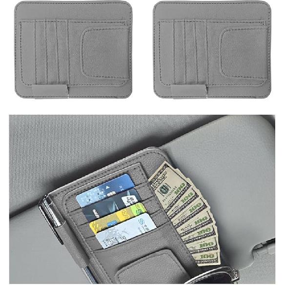 Augeny Car Sun Visor Organizer, Small Auto Visor Organizer And Storage, Registration And Document Holder, Vehicle Accessories For Sunglasses,