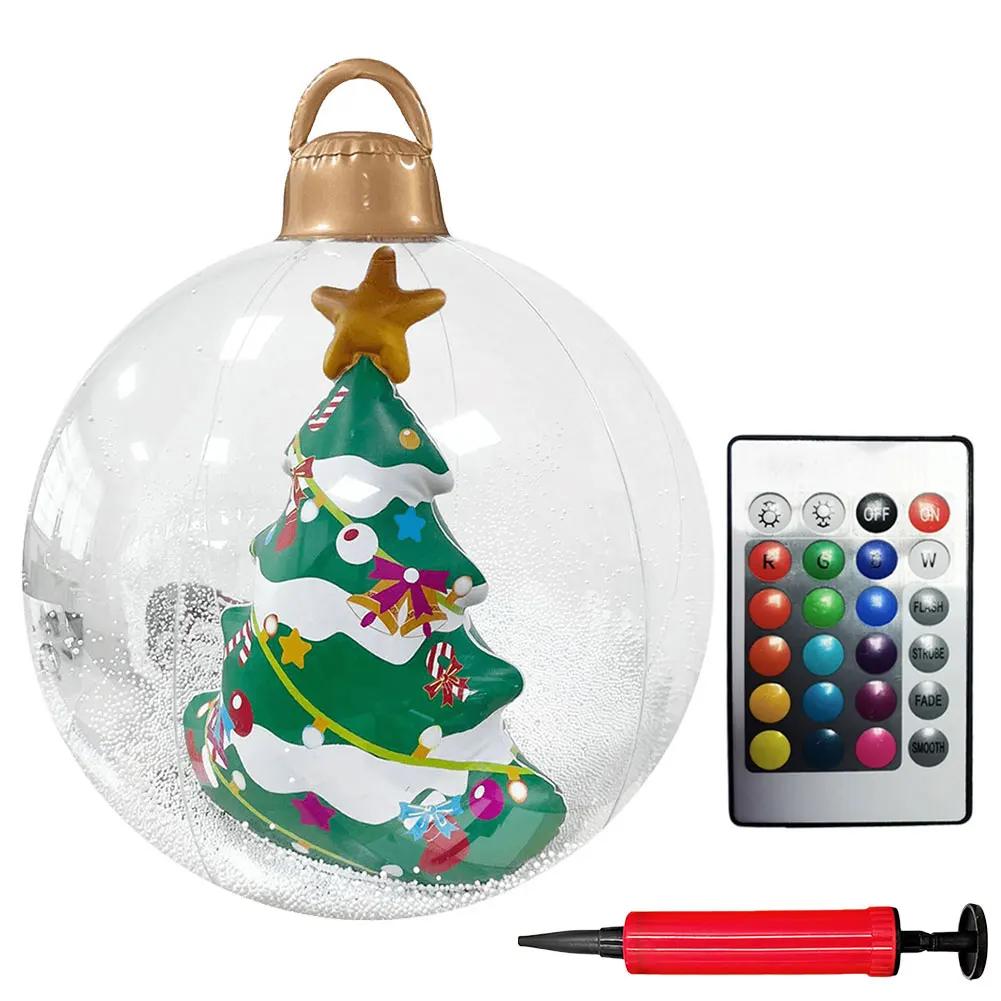 PVC Inflatable Christmas Ball Garden Decoration Ornaments Ball 60CM Xmas New Years Party Atmosphere Ball Yard Lawn Porch Decor