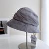 High-end Korean-style Summer Cotton Linen Slouchy Bucket Hat for Women Minimalist Breathable Sun Protection Caps