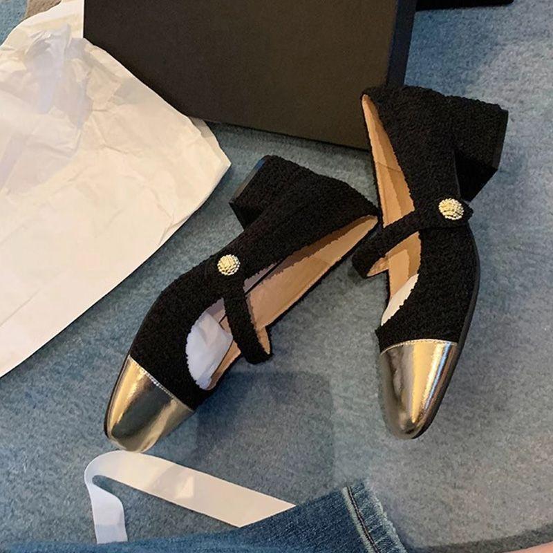 Xiaoxiangfeng color matching Mary Jane women's shoes rare shoes 2025 autumn and winter new spring and autumn French medieval square head shoes singl