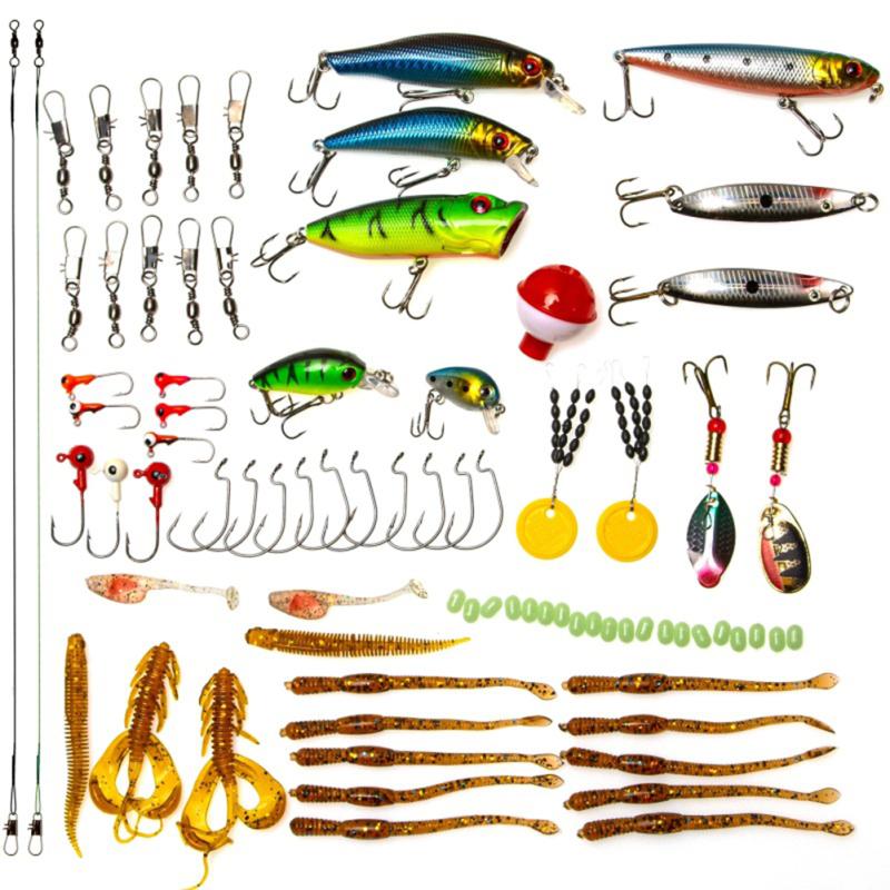 80 PCS/Set Fishing Lures Baits VIB Tackle Fishing Accessories With Tackle Box And Fishing Gear Lures