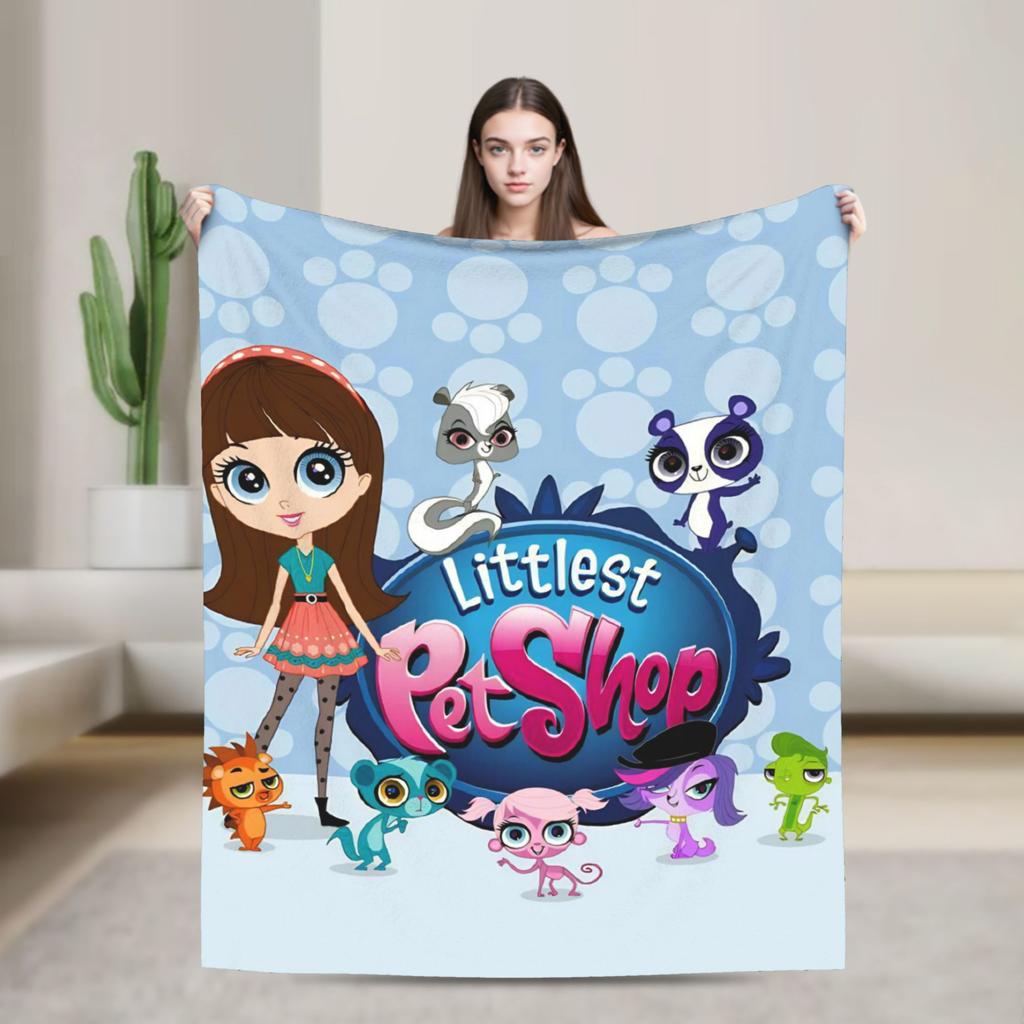 Warm Soft Blanket Camping Littlest Pet Shop Throw Blanket  Flannel Bedspread For Outdoor Novelty Sofa Bed Cover