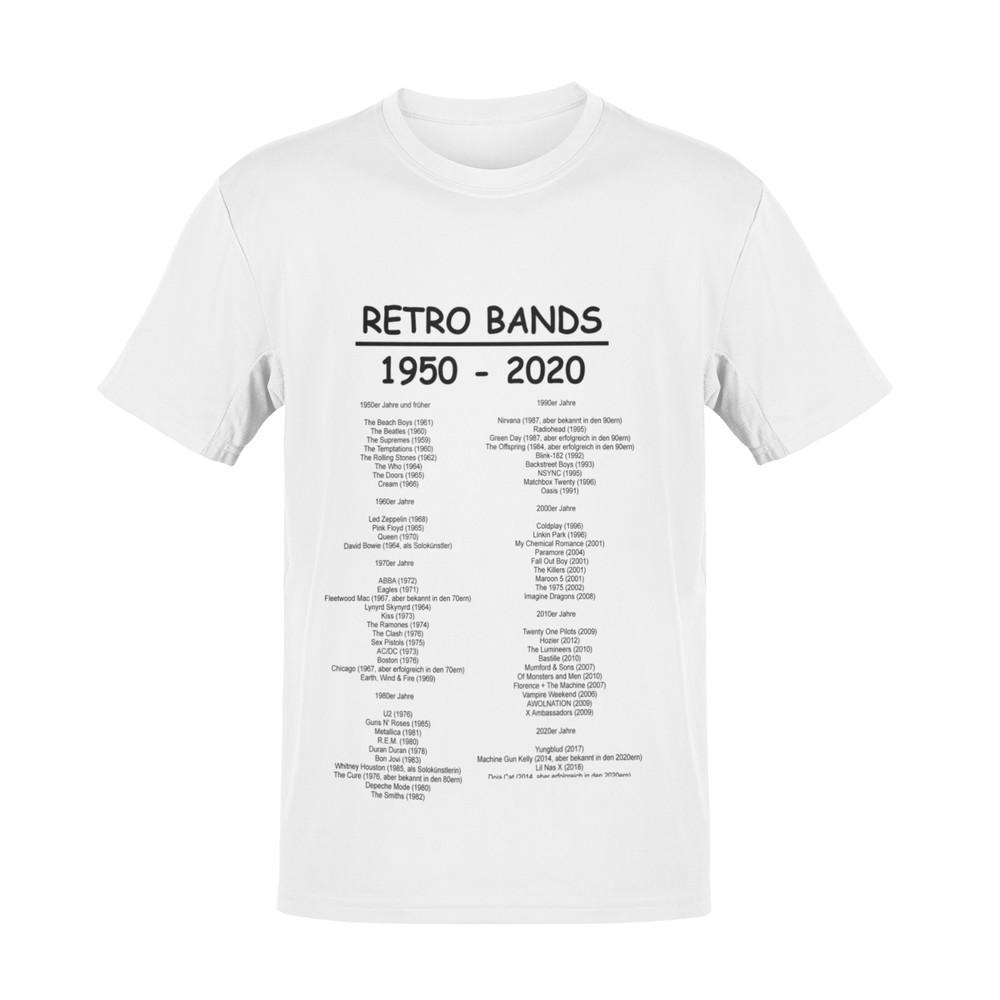 

Retro Rock Band 1950 bis 2020 Liste Musik Oldschool Herren Bio Shirt 3XL