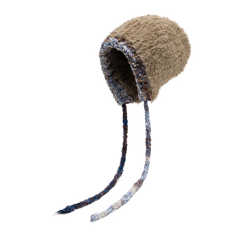 Dicke Plüsch-Fleece-Mütze Herbst Winter Damen Strickmütze Kälteschutz Warm Ohrenschutz Wollmütze