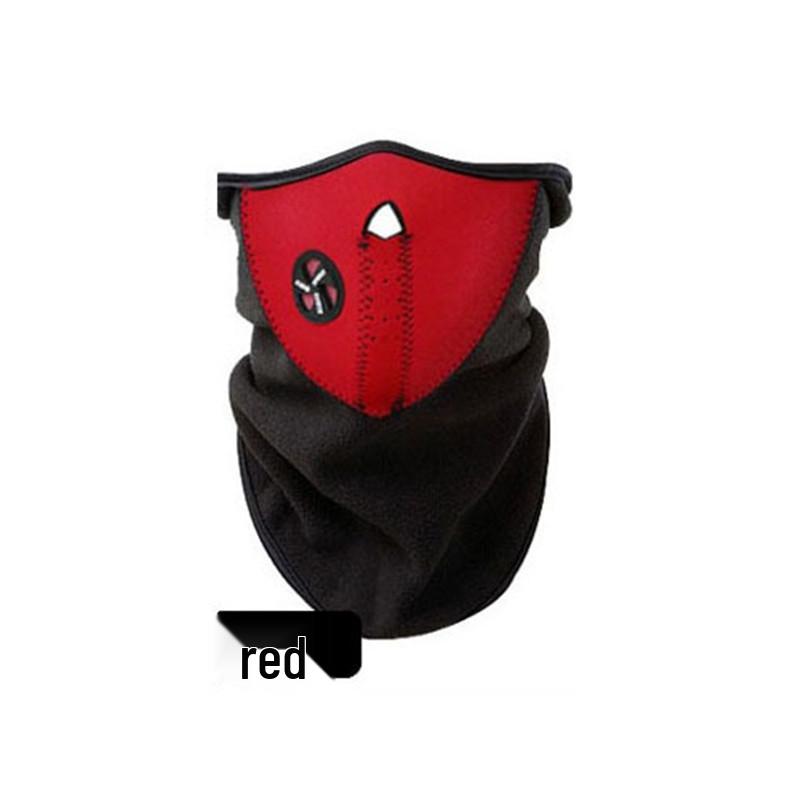 

Winter Windproof Cycling & Skiing Fleece Mask: Small, Warm Helmet Face Protection for Outdoor Activities & Mountaineering. One Size червоний